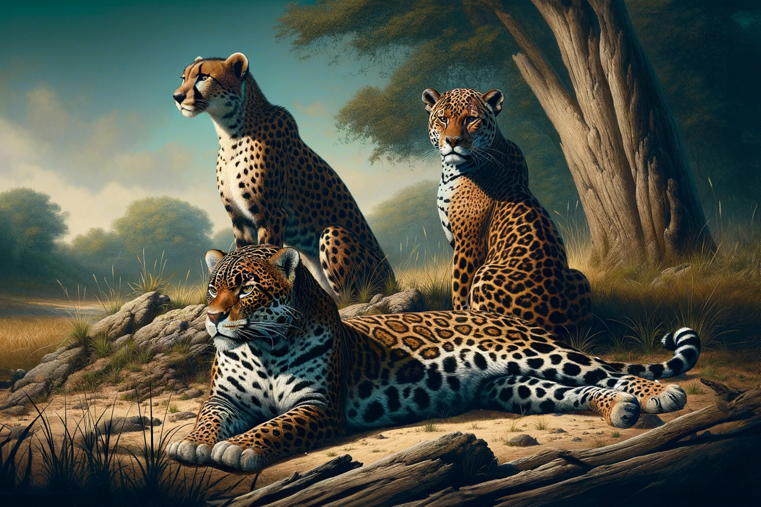 Cheetah, leopard and jaguar