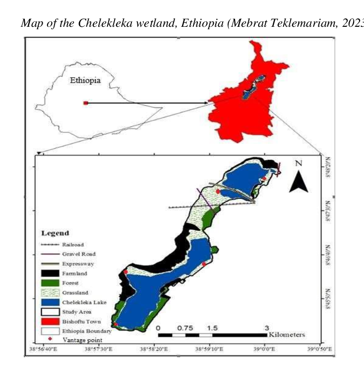 Map of Chelekleka Wetland study area in Ethiopia